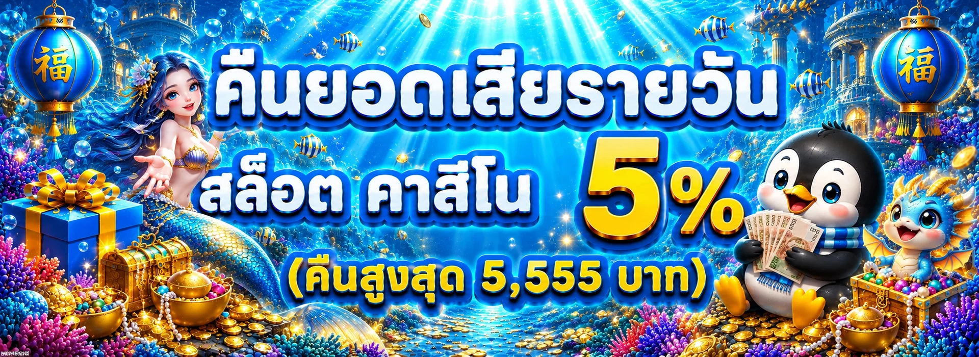 แบนเนอร์คืนยอดรายวัน NEWFOMO444 สำหรับสล็อตและคาสิโน